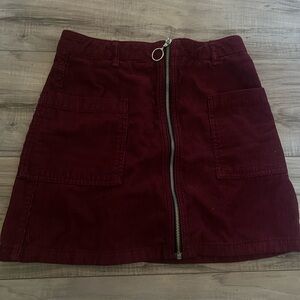 velvet pocket skirt